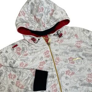 Vintage Stash House Mens Graphic Zip Up Hoodie 2XL Money Skull Red Lined Y2K
